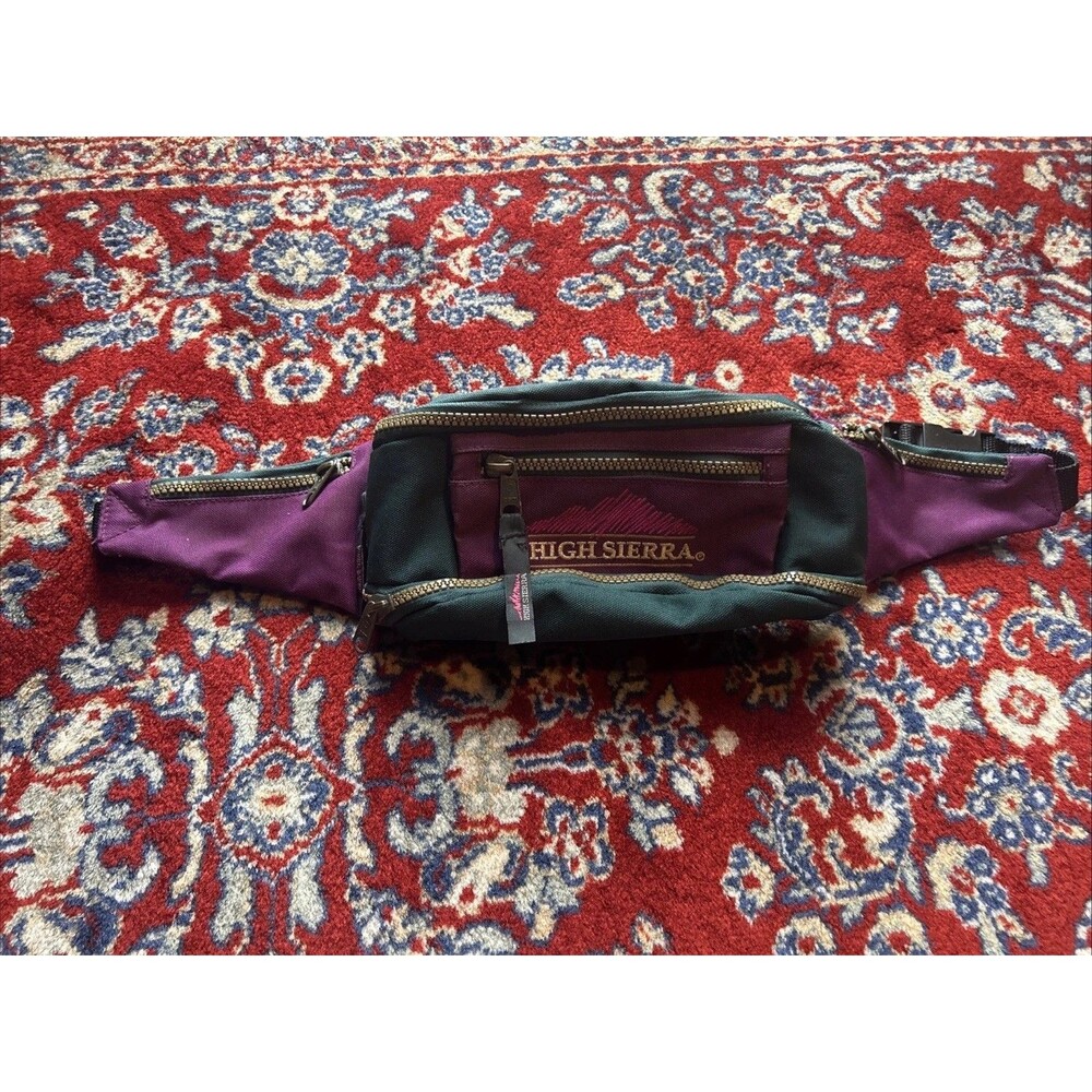 Vintage High Sierra Waist Pouch Fanny Pack Purple & Green 1990’s